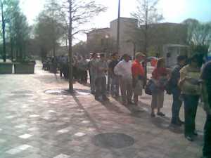 Line to get inside the Newseum